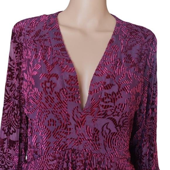 The Pyramid Collection dress Large L velvet burnout whimsigoth Bell sleeve Goth - Picture 4 of 11